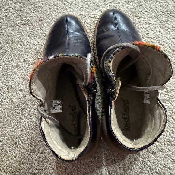 Josef Seibel Dark Navy Blue Leather Ankle Booties Size 37 / US Women's Size 6.5 - Picture 11 of 12